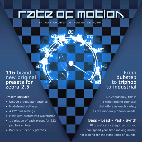 Product picture Rate Of Motion U-He Zebra 2.5 Vsti Patch Presets Collection